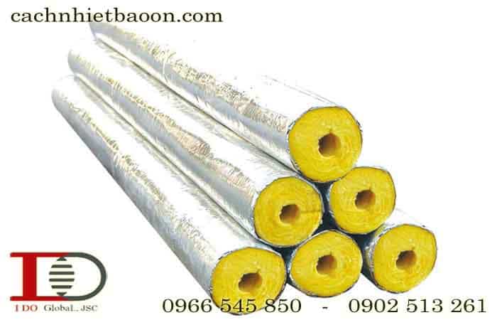 Bông thủy tinh dạng ống định hình có bạc